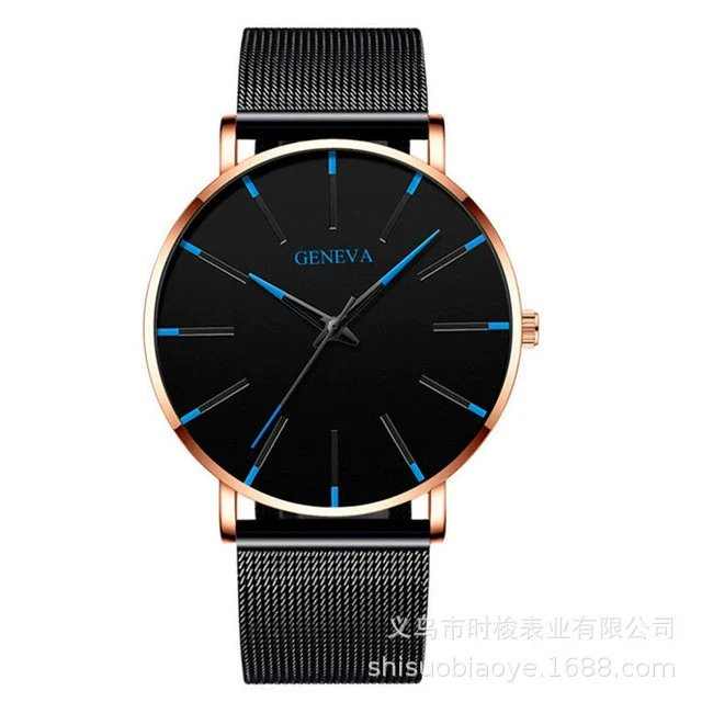 Couple Mesh Belt Quartz Watch Alloy Case Stainless Steel Strap And Buckle Round Dial Leisure Style - Image 9