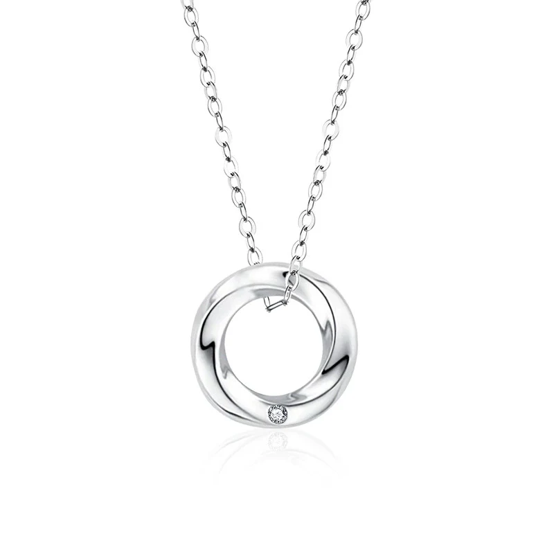 Couple Necklace S925 Sterling Silver Moissanite Heartshaped Pendant With Cross Chain - Image 5