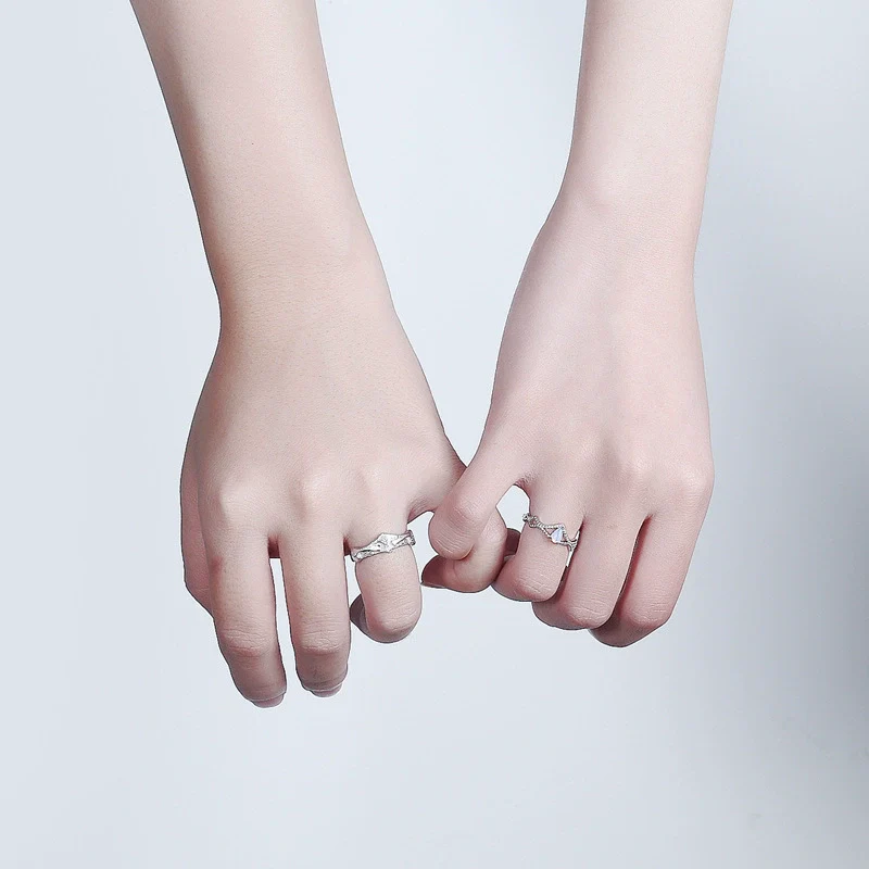Couple Opening Ring S925 Silver Electroplated - Image 2