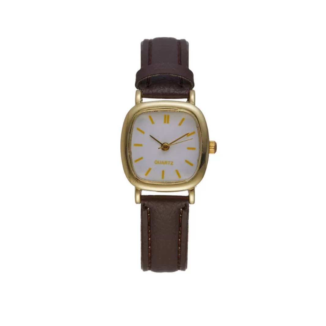 Couple Quartz Belt Watch Alloy Case Imitation Leather Strap Square Dial - Image 4