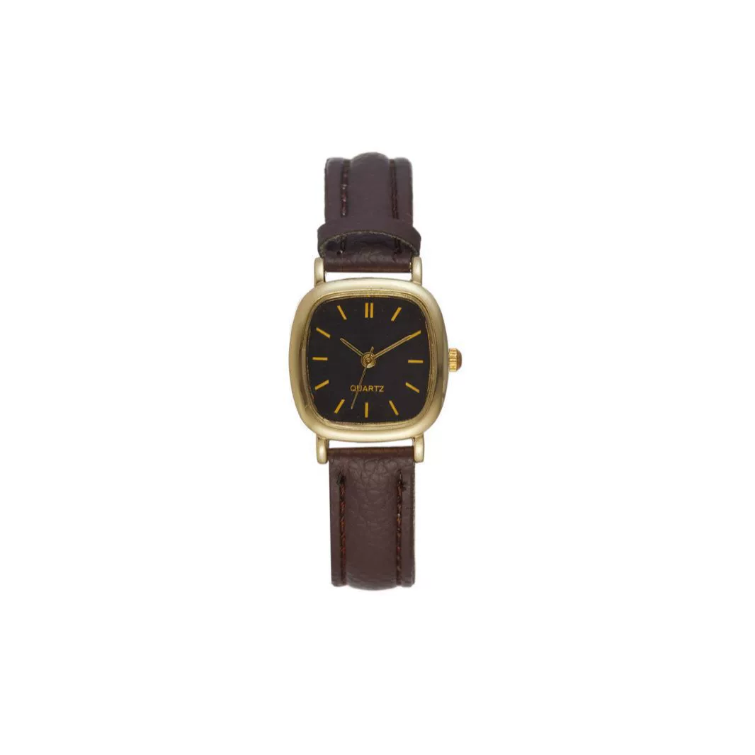Couple Quartz Belt Watch Alloy Case Imitation Leather Strap Square Dial - Image 5