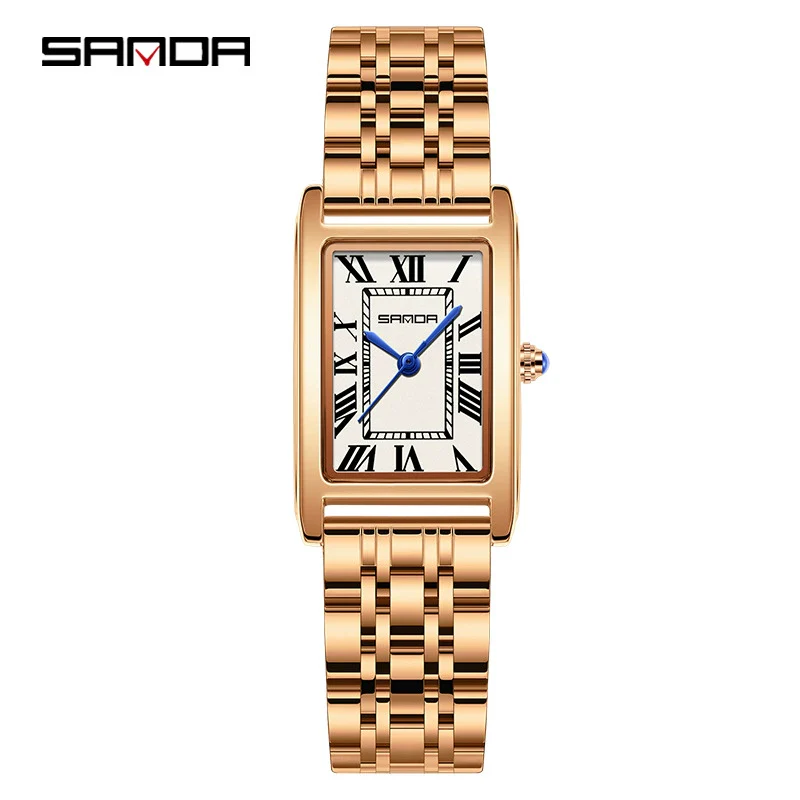 Couple Quartz Watch Square Alloy Alloy Case Steel Band Business Style Waterproof - Image 10