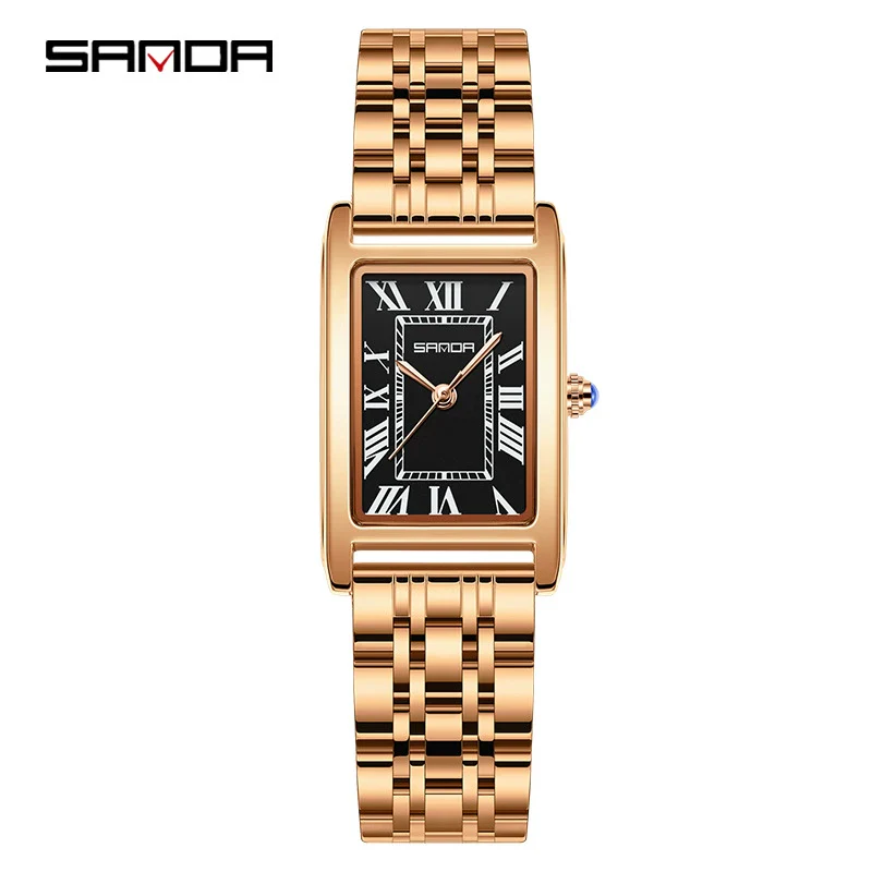 Couple Quartz Watch Square Alloy Alloy Case Steel Band Business Style Waterproof - Image 11