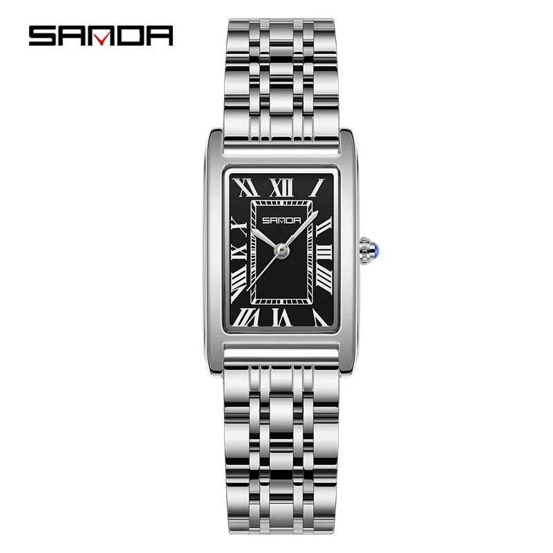 Couple Quartz Watch Square Alloy Alloy Case Steel Band Business Style Waterproof - Image 8