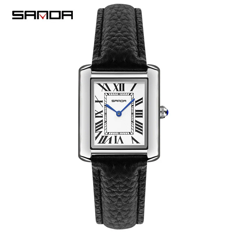 Couple Quartz Watches Square Zinc Alloy Case Mineral Tempered Glass Mirror Stainless Steel Buckle Casual Style Waterproof - Image 4