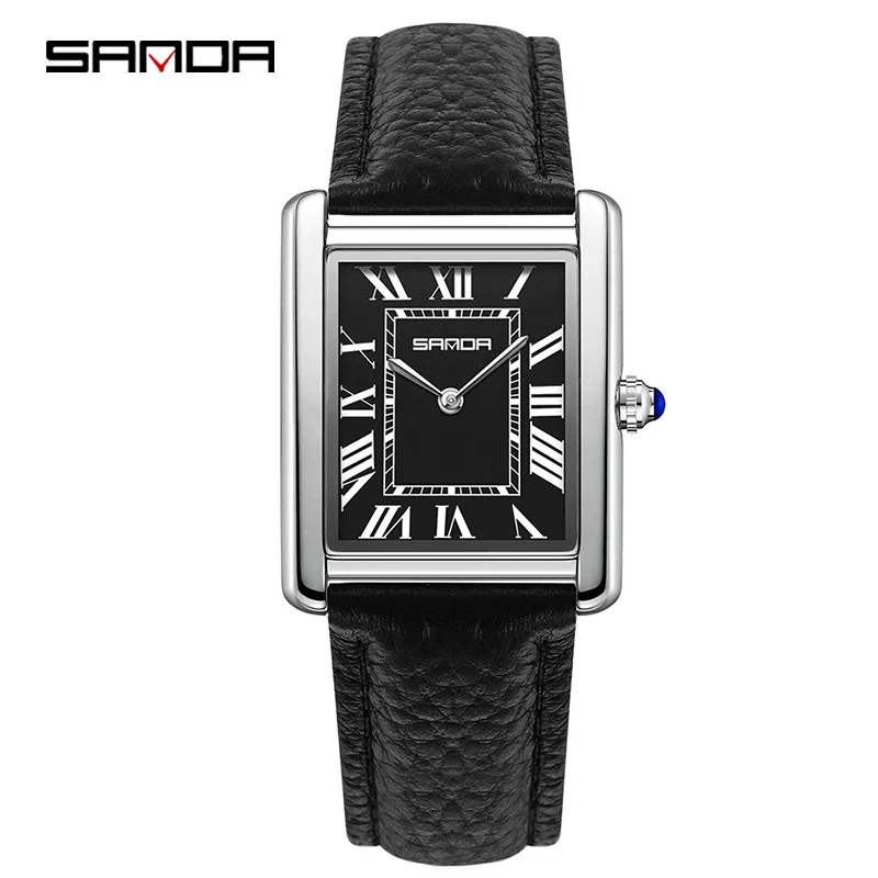 Couple Quartz Watches Square Zinc Alloy Case Mineral Tempered Glass Mirror Stainless Steel Buckle Casual Style Waterproof - Image 7