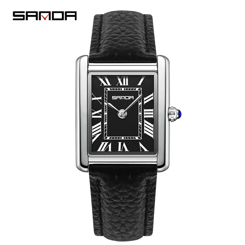 Couple Quartz Watches Square Zinc Alloy Case Mineral Tempered Glass Mirror Stainless Steel Buckle Casual Style Waterproof - Image 8