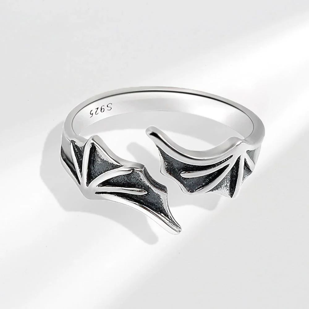 Couple Ring Angel And Devil Wings Retro Style Copper Electroplated - Image 4
