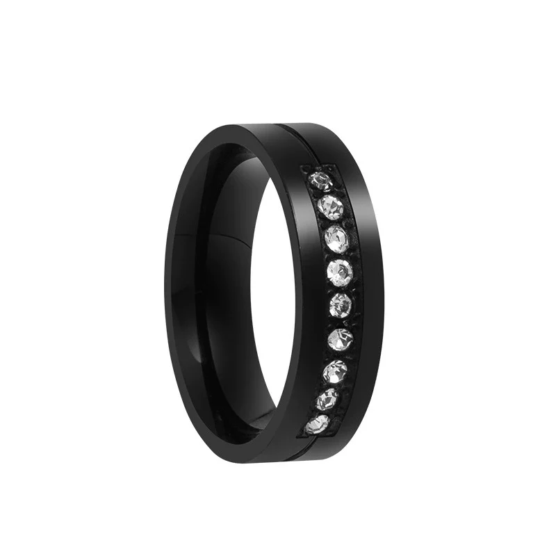 Couple Rings Stainless Steel Geometric Electroplating Zircon Jewelry - Image 10