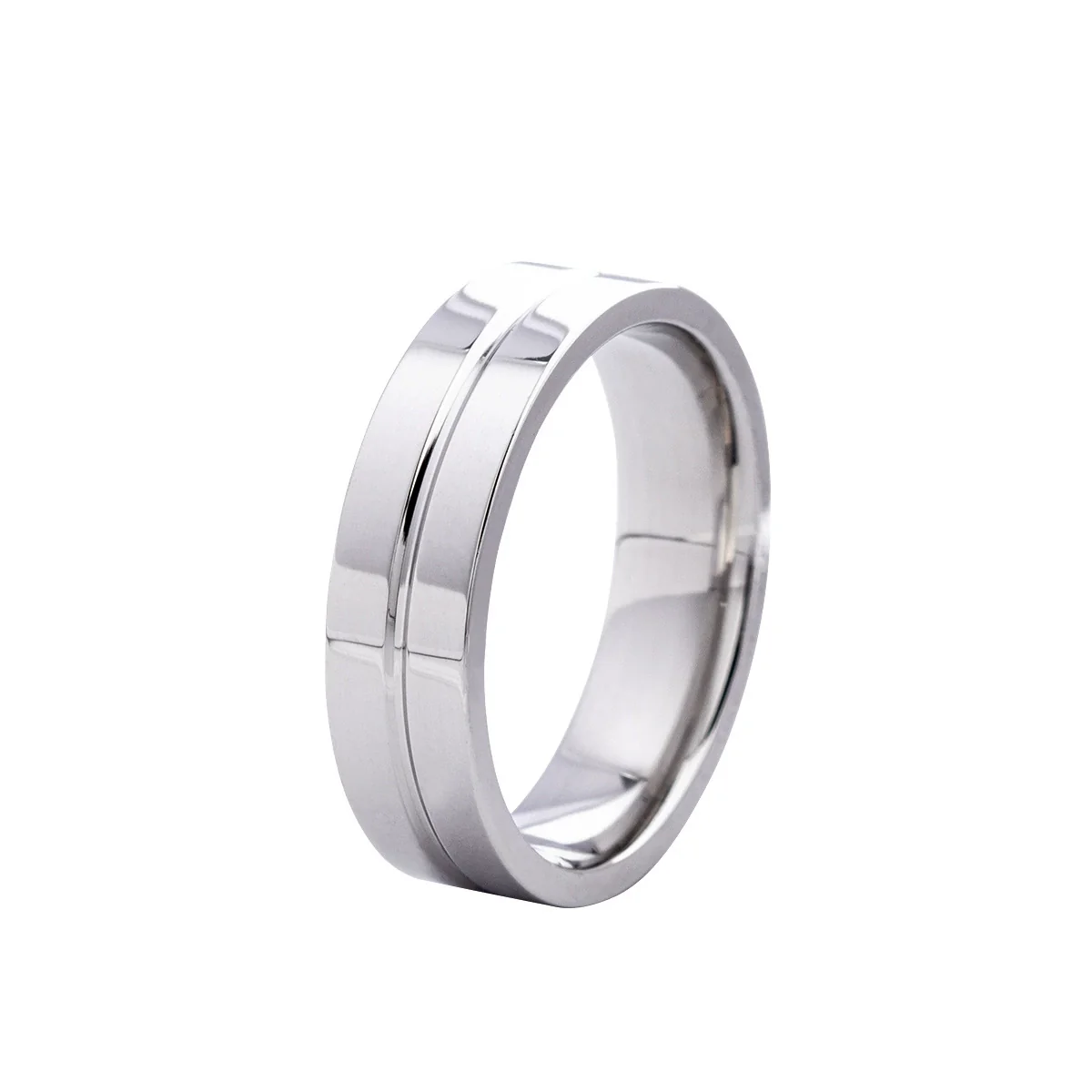 Couple Rings Stainless Steel Geometric Electroplating Zircon Jewelry - Image 9