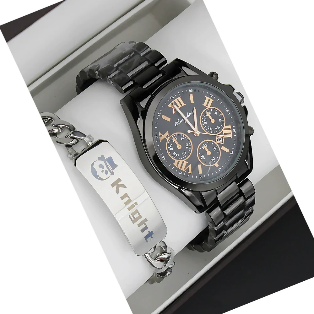 Couple Stainless Steel And Alloy Quartz Watch Set With Round Dial And Fashionable Style - Image 15