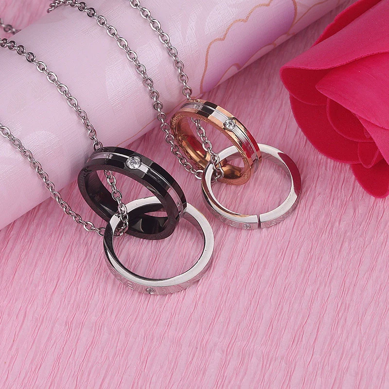 Couple Titanium Steel Electroplated Ball Chain Hiphop Pendant Necklace Trendy Light Luxury Jewelry - Image 2