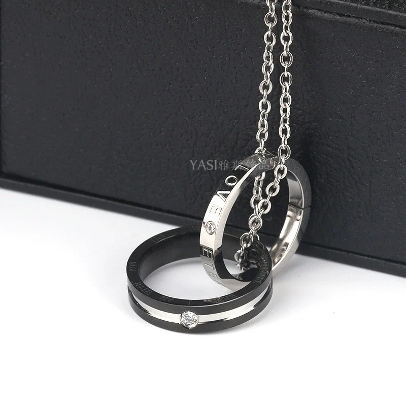 Couple Titanium Steel Electroplated Ball Chain Hiphop Pendant Necklace Trendy Light Luxury Jewelry - Image 6