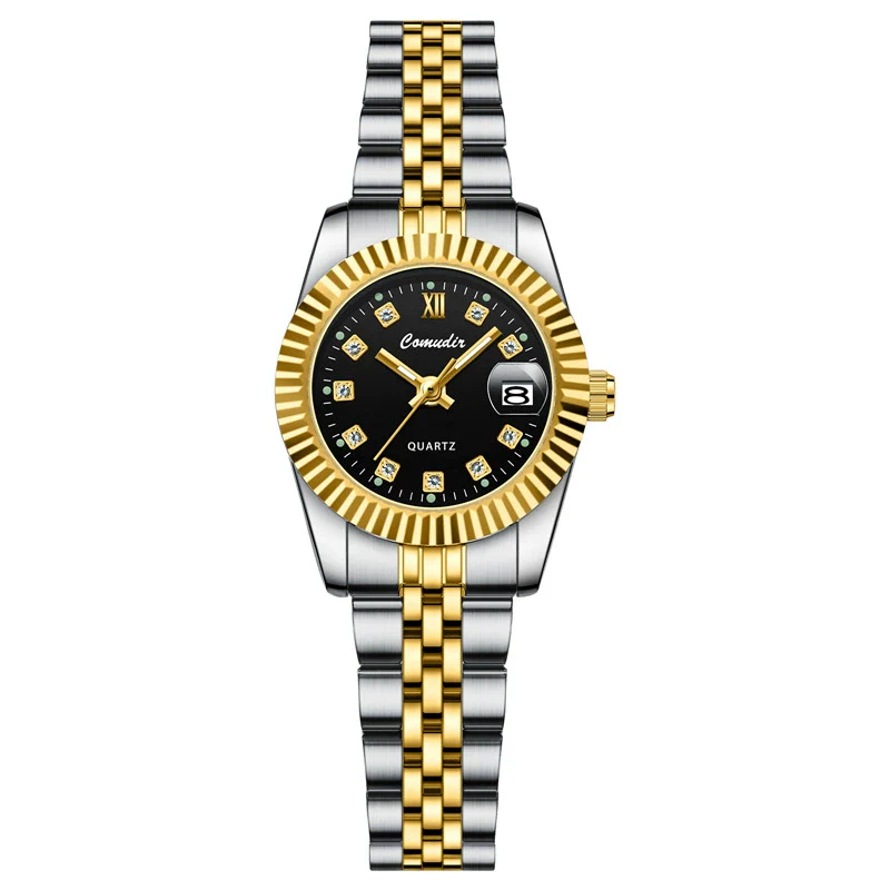 Couple Watches Alloy Stainless Steel Round Casual Quartz Business Style Waterproof Luminous Calendar - Image 9