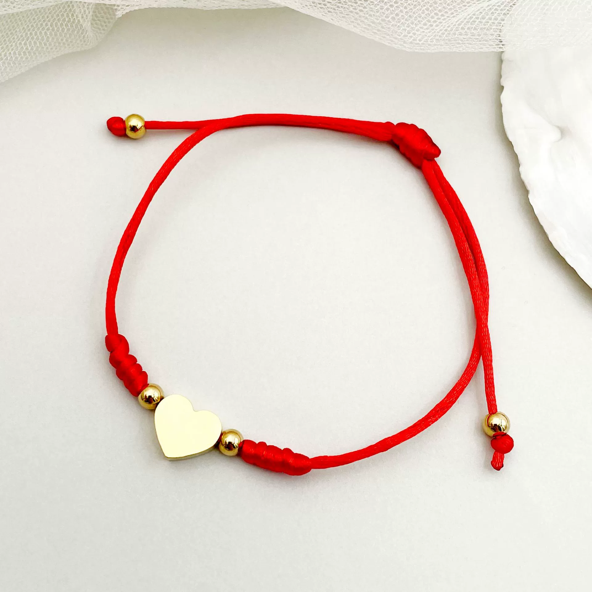 Couple Woven Red Rope Stainless Steel Heart Shape Love Bracelet Electroplated - Image 4