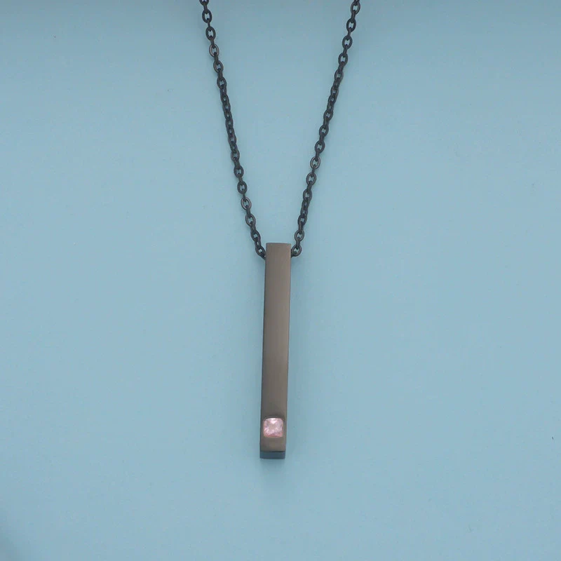 Couples Cuboid Stainless Steel Necklace With Geometric Pattern And Electroplating Treatment - Image 12