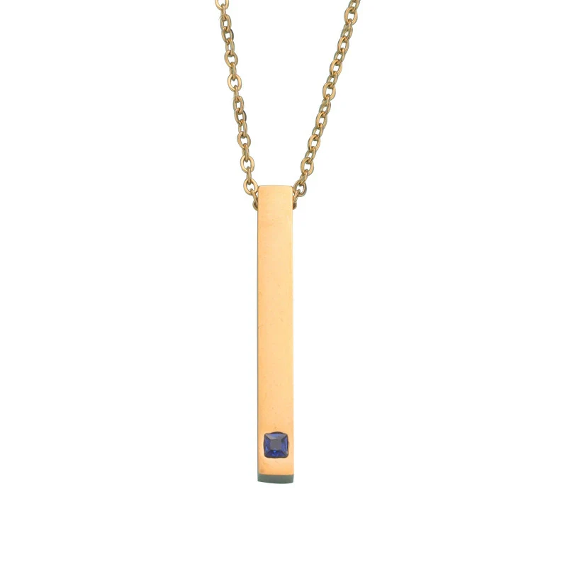 Couples Cuboid Stainless Steel Necklace With Geometric Pattern And Electroplating Treatment - Image 5