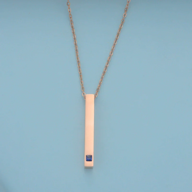 Couples Cuboid Stainless Steel Necklace With Geometric Pattern And Electroplating Treatment - Image 8