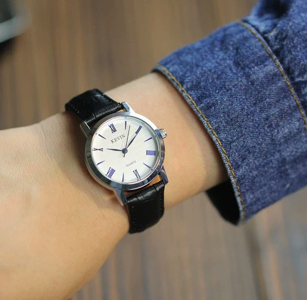 Couple's Genuine Leather And Alloy Watch Round Dial Pin Buckle Style - Image 8