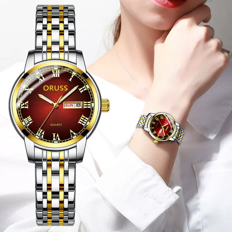 Couple's Leisure Quartz Watch With Alloy Case And Stainless Steel Strap - Image 2