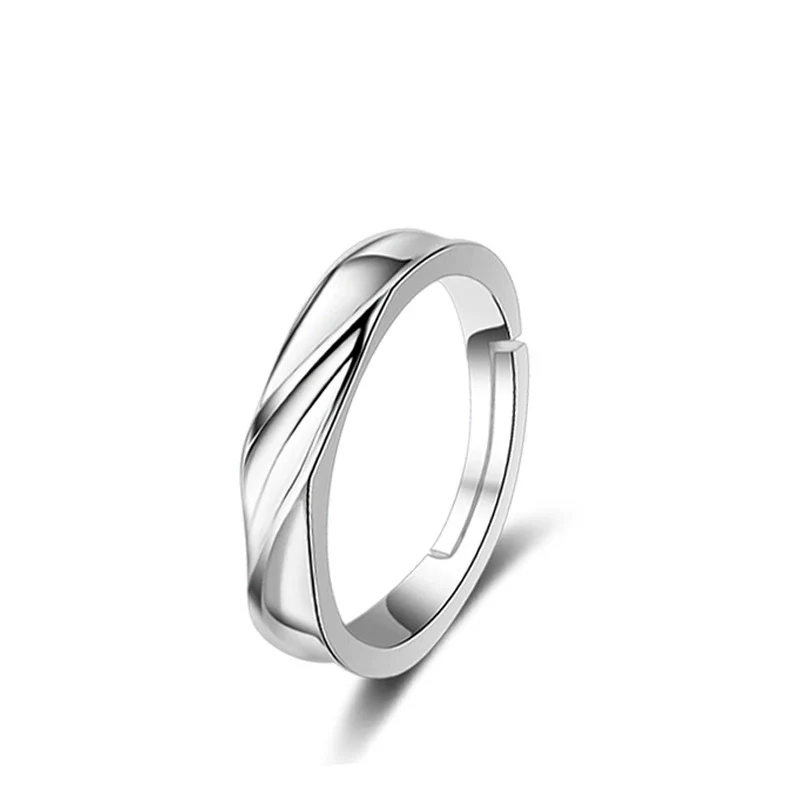 Couple's Ring S925 Sterling Silver Geometric Style Electroplated Jewelry - Image 6