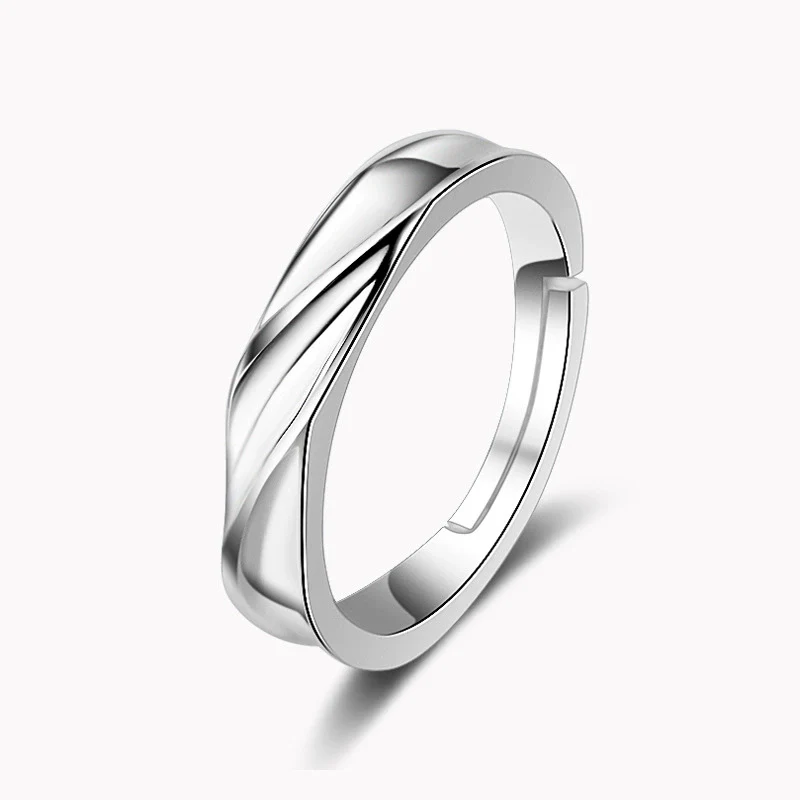 Couple's Ring S925 Sterling Silver Geometric Style Electroplated Jewelry - Image 8