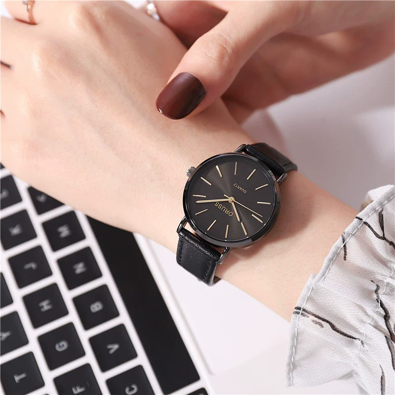 Couple's Stainless Steel And Pu Casual Waterproof Quartz Watch With Round Dial - Image 3