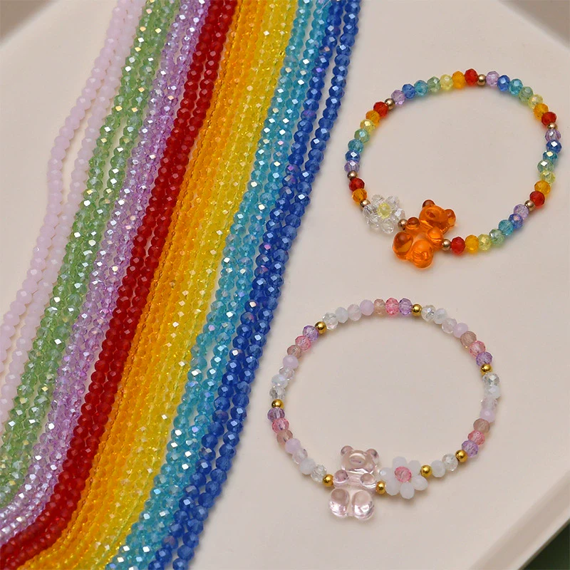 Crystal Glass Round Beads Jewelry Making Material For Bracelet Necklace Earring