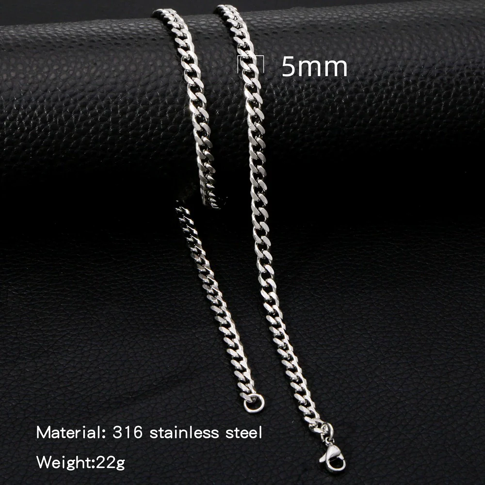 Cuban Chain Necklace Hip Hop Street Culture Wave Pattern Electroplated For Men And Women - Image 11