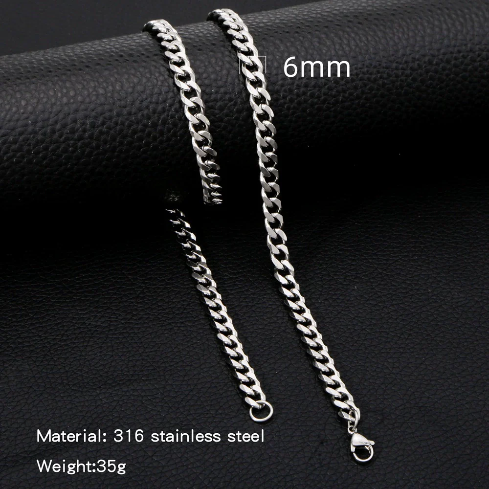 Cuban Chain Necklace Hip Hop Street Culture Wave Pattern Electroplated For Men And Women - Image 12