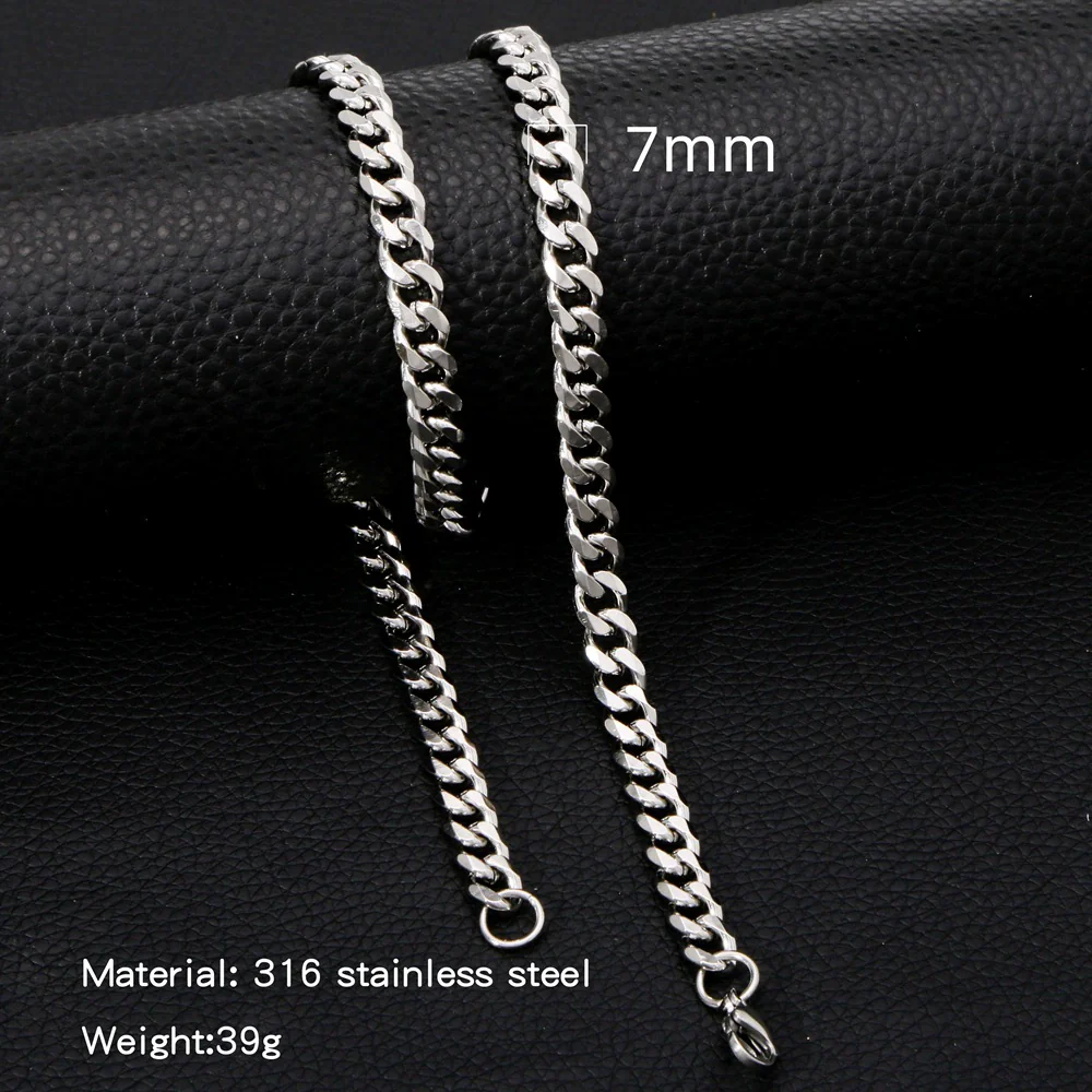 Cuban Chain Necklace Hip Hop Street Culture Wave Pattern Electroplated For Men And Women - Image 13