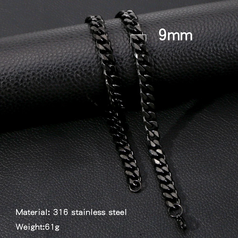 Cuban Chain Necklace Hip Hop Street Culture Wave Pattern Electroplated For Men And Women - Image 20