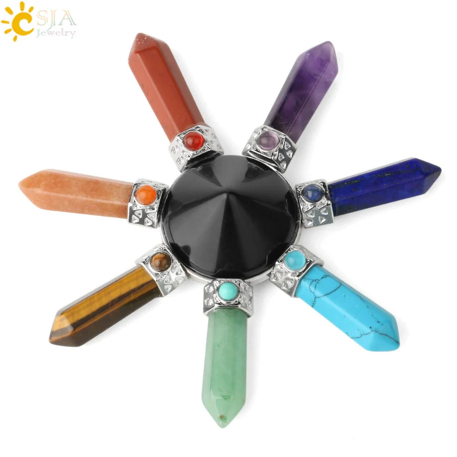 Decorative Jewelry Natural Crystal Cone Obsidian Amethyst Unisex Necklace - Image 10