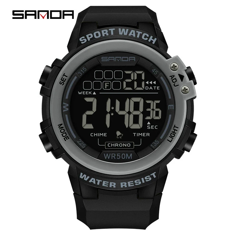 Digital Watch Multifunctional Youth Watch Fashion Trendy Luminous Student Watch Round Acrylic Mirror Abs Tpu Simple Natural - Image 4