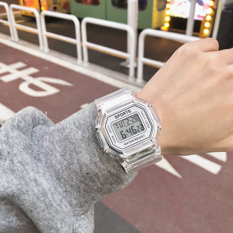 Digital Watch Plastic And Silicone Unicorn Luminous Square For Kids And Girls