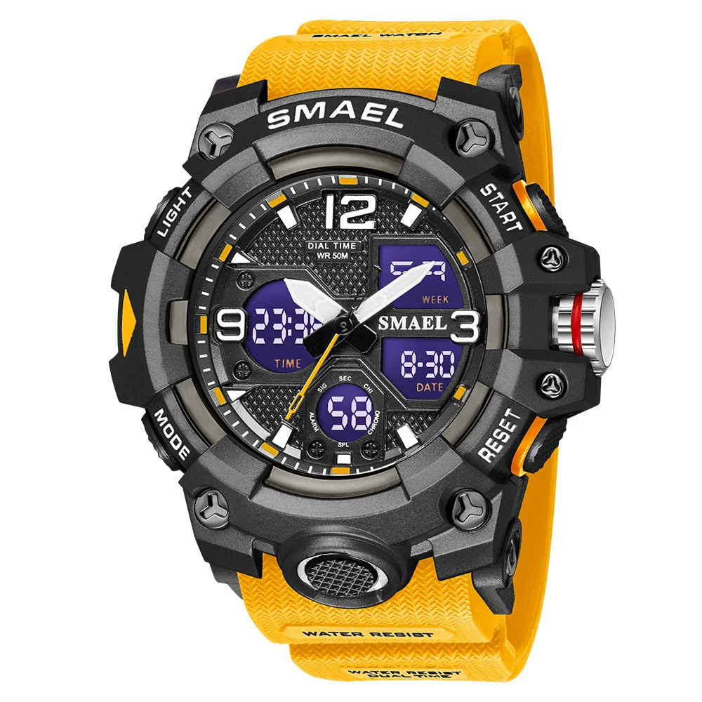 Digital Watch Plastic Pu Organic Glass Mirror Round Dial Sports Style For Middle School Students - Image 6