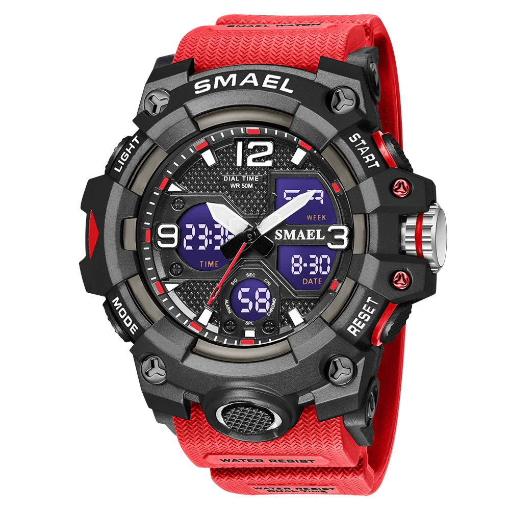 Digital Watch Plastic Pu Organic Glass Mirror Round Dial Sports Style For Middle School Students - Image 8