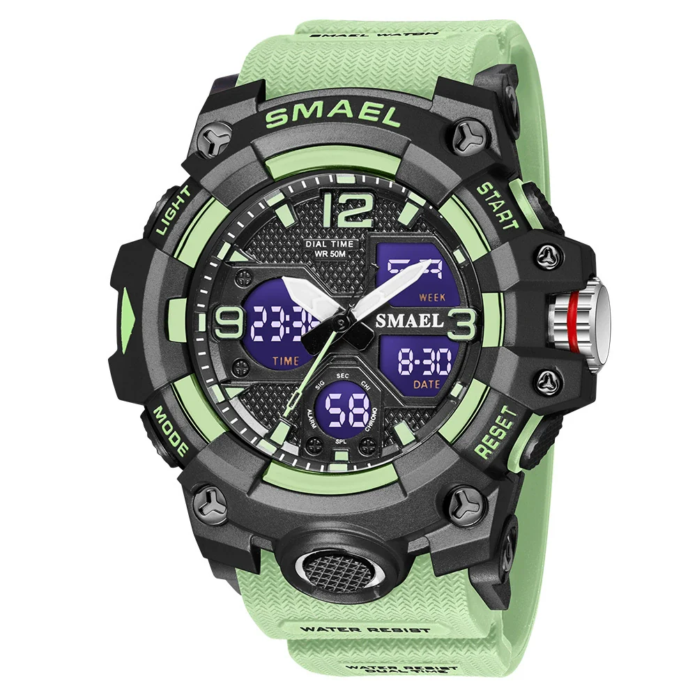 Digital Watch Plastic Pu Organic Glass Mirror Round Dial Sports Style For Middle School Students - Image 9