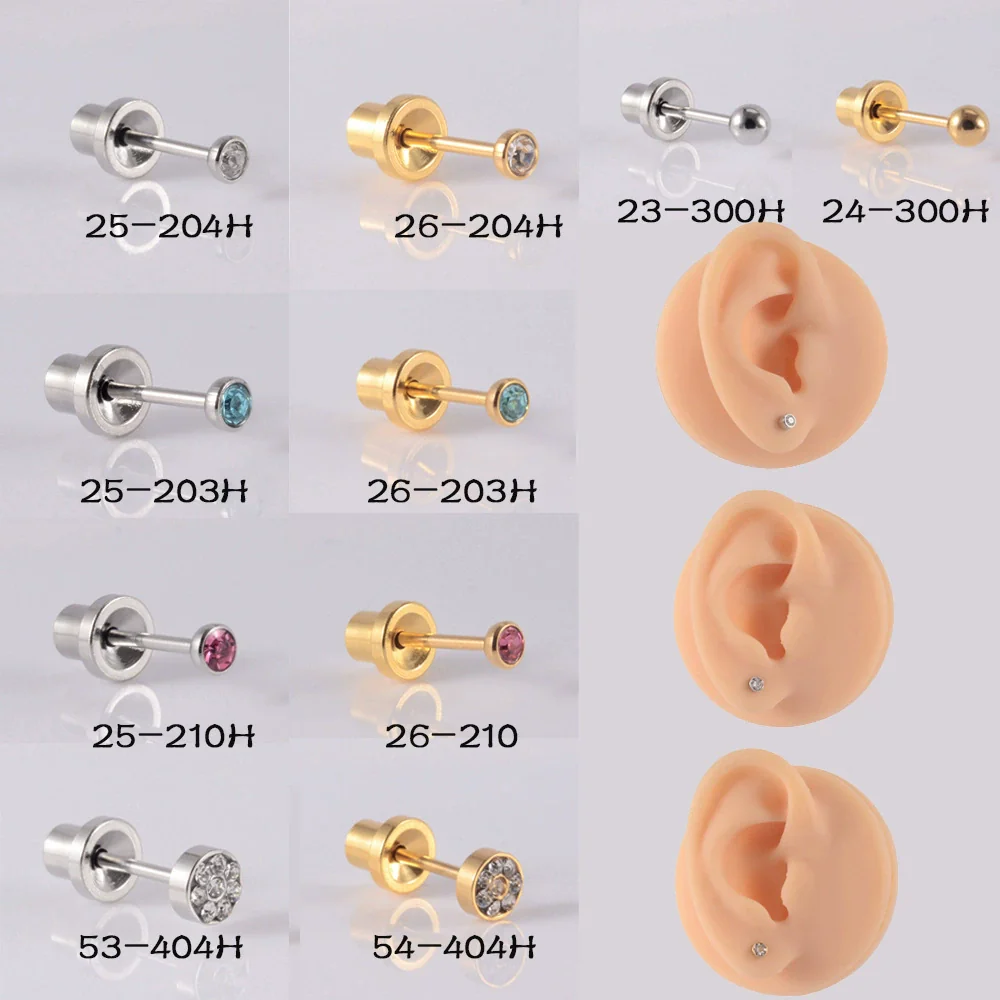 Disposable Ear Piercing Device 316L Stainless Steel Semicircle Diamond Low Pain Puncture Tool - Image 2