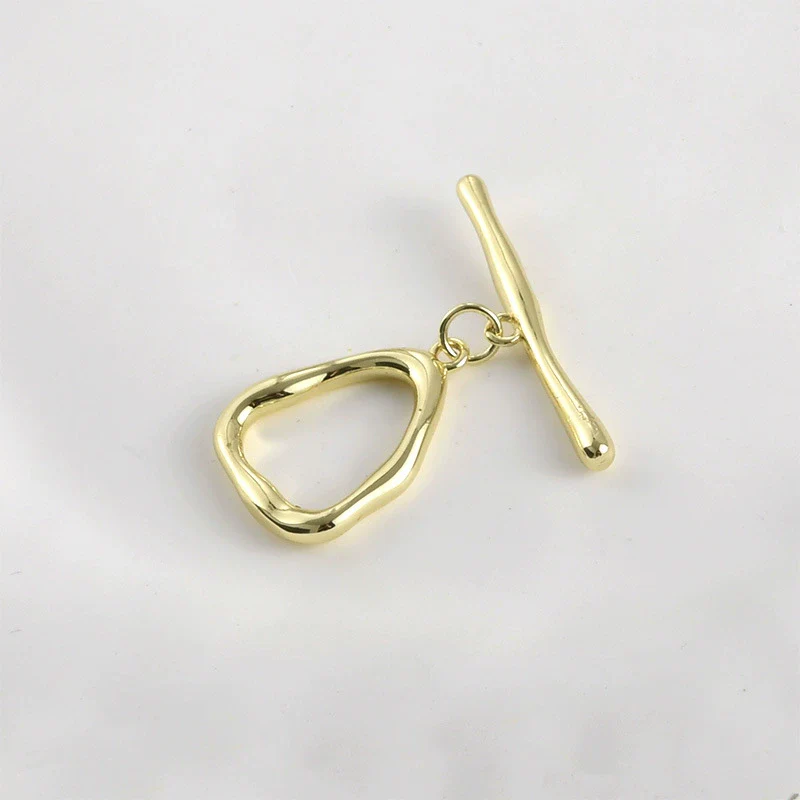 Diy Hand Beaded Accessories Copper Plated 14K Gold Color Preservation Specialshaped Triangle Ot Buckle Coil Buckle Bracelet Necklace - Image 6