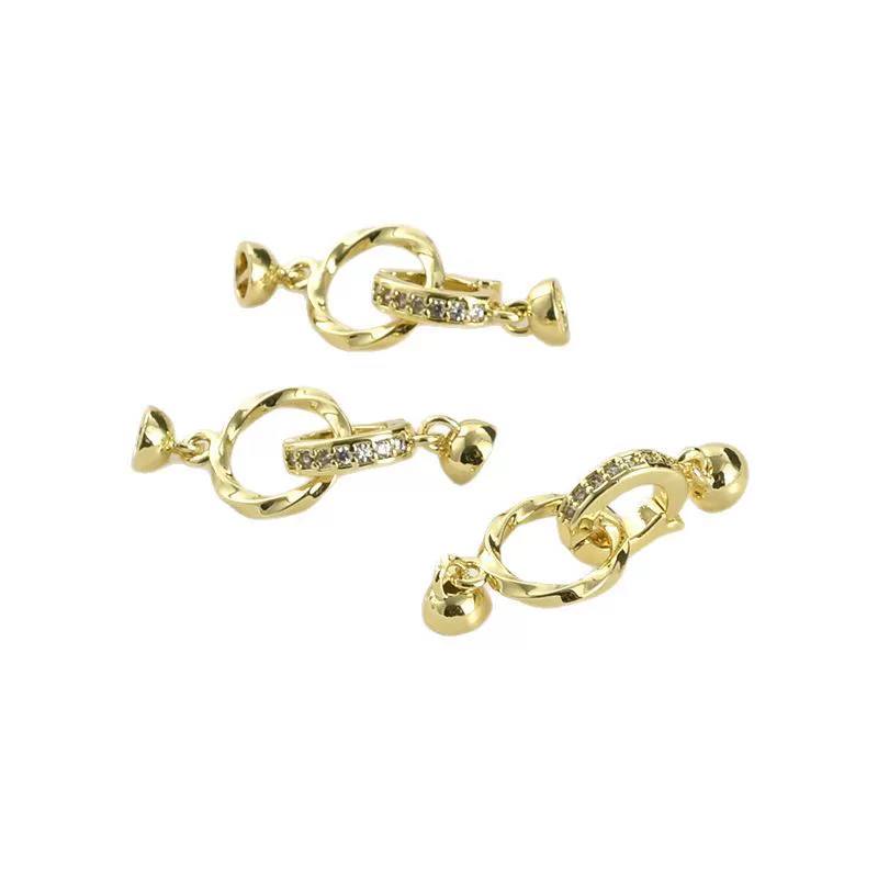 Diy Handmade Copper Pearl Bracelet Necklace Accessories With 14K Electroplated Twisted Circle Buckle And Cap Finishing Minimalist Style - Image 5