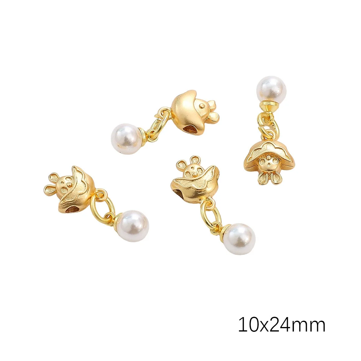 Diy Handmade Peanut Pendant Bracelet Necklace Loose Beads Accessories With Sand Gold Drop Oil Inlaid Glass Copper Material - Image 19