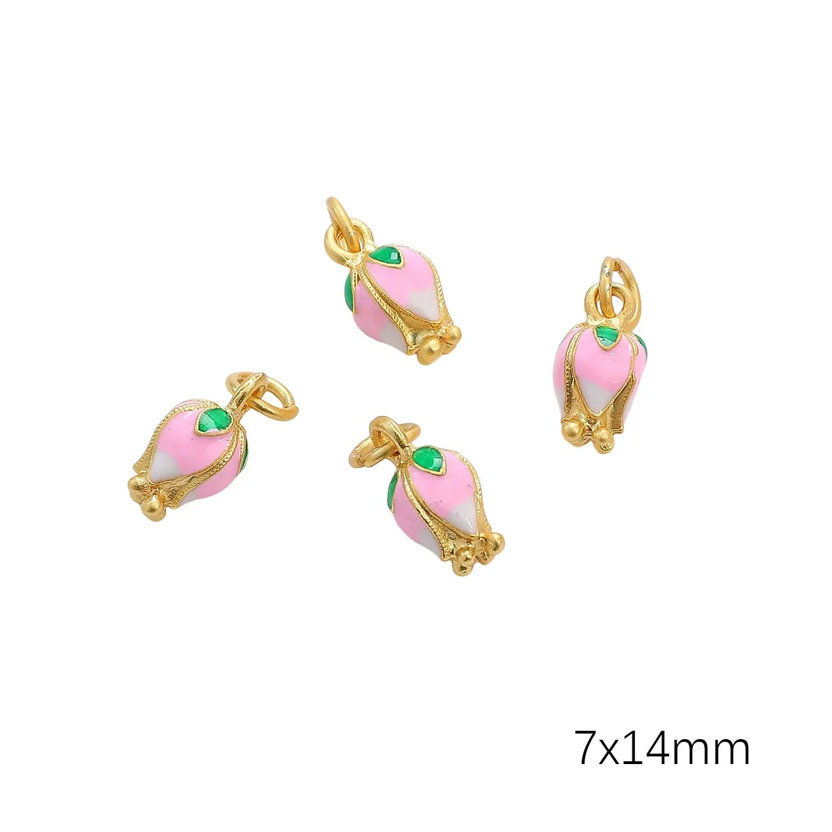 Diy Handmade Peanut Pendant Bracelet Necklace Loose Beads Accessories With Sand Gold Drop Oil Inlaid Glass Copper Material - Image 24