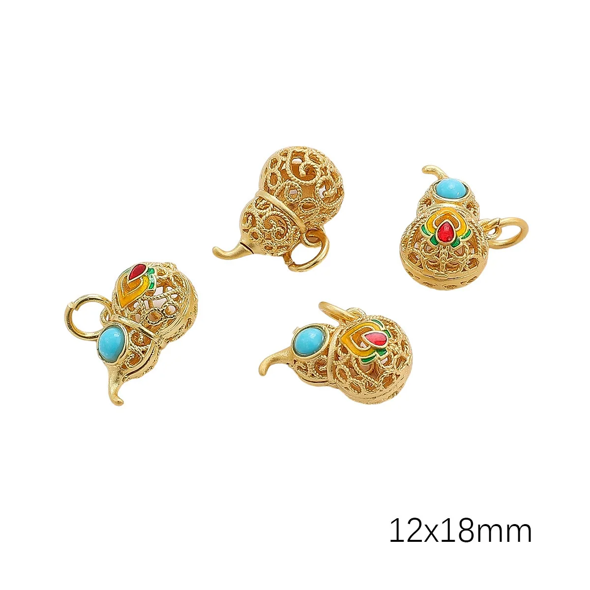 Diy Handmade Peanut Pendant Bracelet Necklace Loose Beads Accessories With Sand Gold Drop Oil Inlaid Glass Copper Material - Image 6