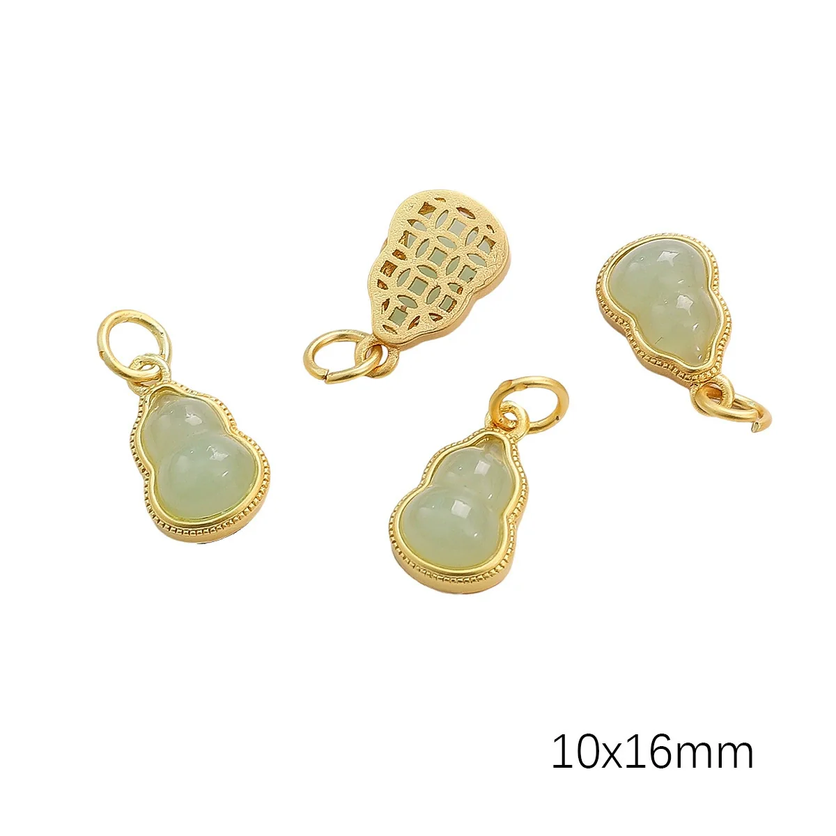 Diy Handmade Peanut Pendant Bracelet Necklace Loose Beads Accessories With Sand Gold Drop Oil Inlaid Glass Copper Material - Image 9