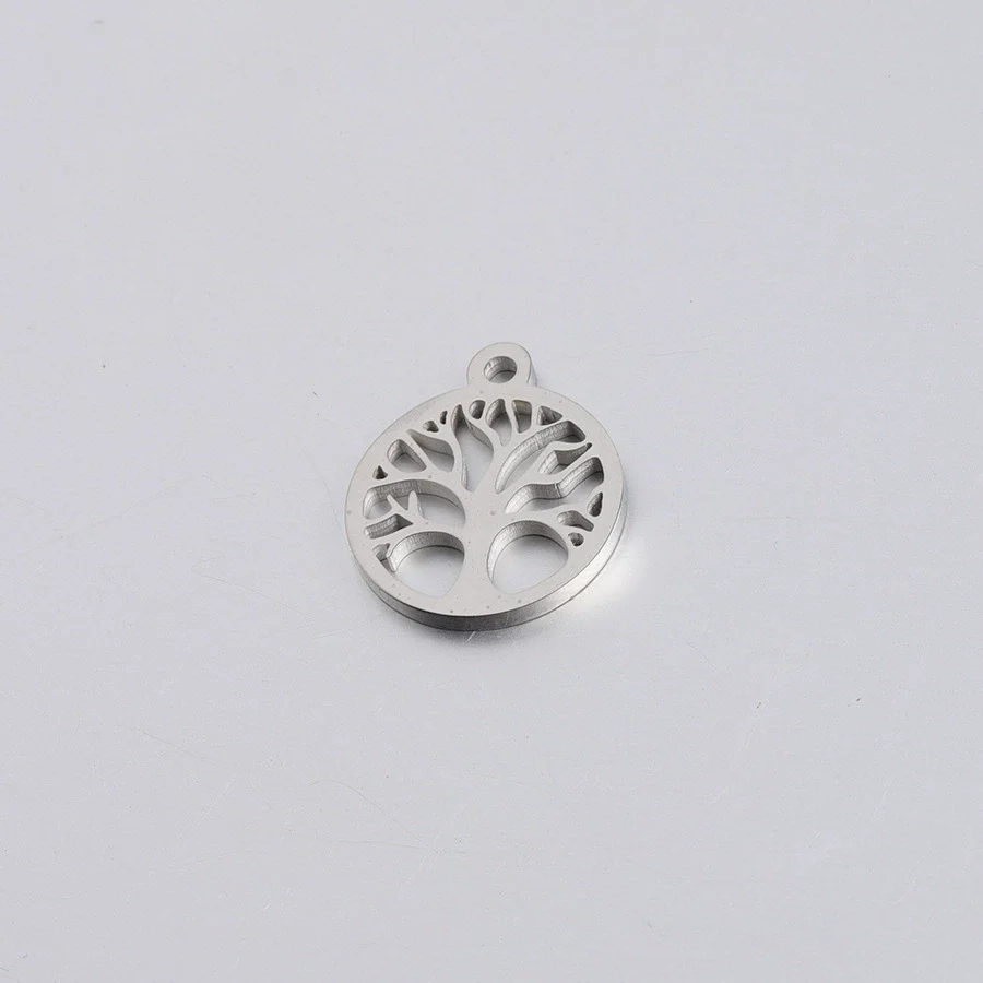 Diy Jewelry Accessories Round Hollow Life Tree Pendant Stainless Steel Mirror Polished - Image 6