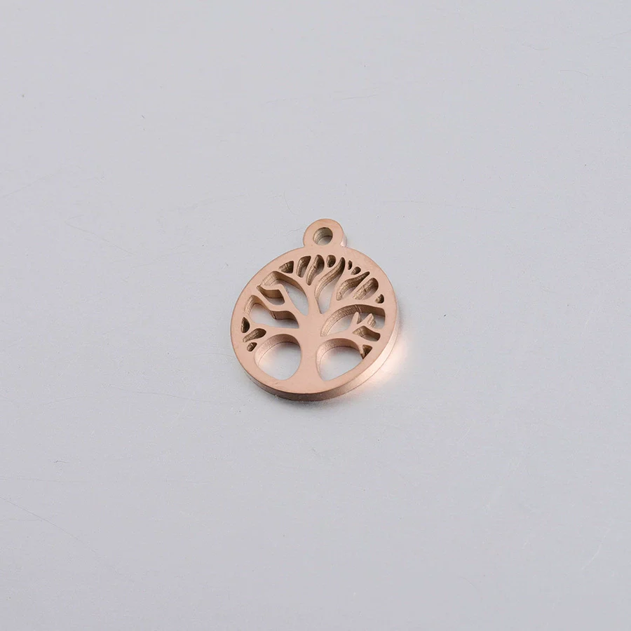 Diy Jewelry Accessories Round Hollow Life Tree Pendant Stainless Steel Mirror Polished - Image 7