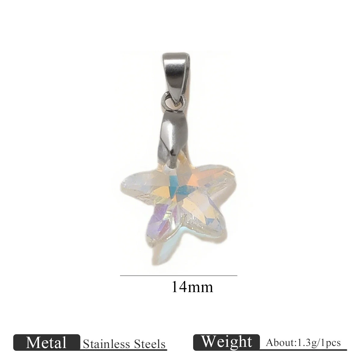 Diy Jewelry Accessories Stainless Steel Crystal Pendant With Starfish Fivepointed Star Heartshaped Electroplated - Image 6