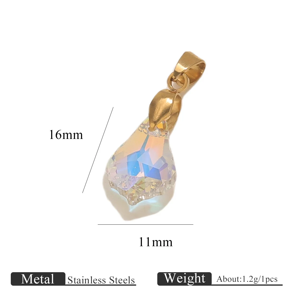 Diy Jewelry Accessories Stainless Steel Crystal Pendant With Starfish Fivepointed Star Heartshaped Electroplated - Image 9