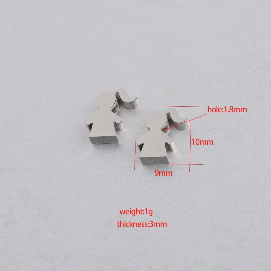 Diy Jewelry Accessories Stainless Steel Girl Small Hole Bead Family Member Pendant With Mirror Finish Polishing And Cartoon Character Figure - Image 3